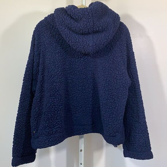 ZELLA Women’s Fuzzy Faux Fur Pullover Hoodie Sweatshirt Blue Size Large - Picture 8 of 12